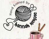 Custom Rubber Stamps: Hand Knitted with love / Stitched by / Crocheted by (Personalized Rubber Stamp). Custom Rubber Address Stamp (2238)
