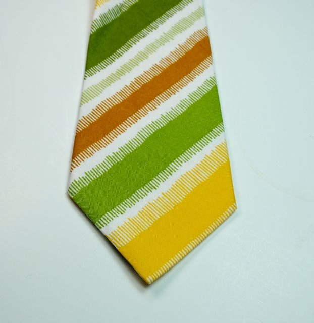 Necktie, Striped Neckties, Mens Neckties, Green and Yellow Necktie, Custom Neckties, Cotton Neckties, Skinny Necktie, Skinny Neckties