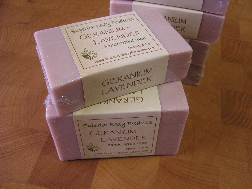 Goat Milk Soap, Geranium Lavender, Glycerin Soap, rectangle