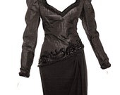 Designer black silk cocktail dress, late 1980s