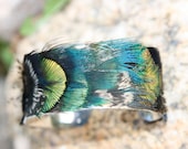 Genuine Peacock Feather Cuff - Mini 1 inch