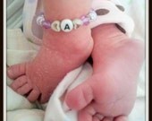 Newborn Size Twin Girls ID Bracelets Set of Two B074