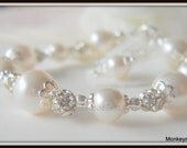 Silver Filligree Pearl and Fireball Bracelet Flower Girl Baptism