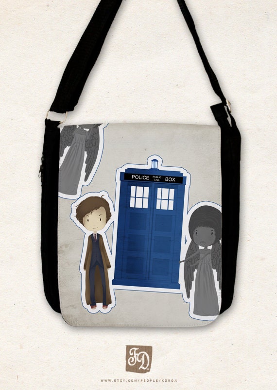 Doctor Who ( 10th doctor and the Weeping Angels ) - Big shoulder bag