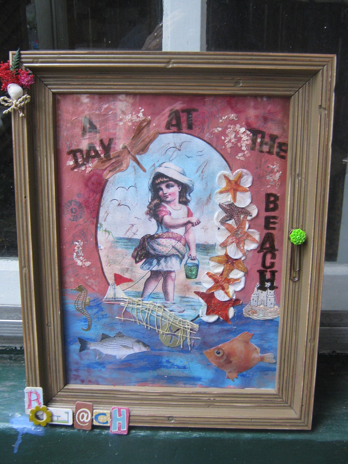 Mixed Media Collage - A Day at the Beach