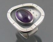 amethyst apocalyptic ring - amethyst gemstone sterling silver cocktail ring - amethyst ring - sterling silver ring - gemstone ring