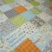 Backyard baby boy quilt, modern, Gray, Grey, Aqua, Orange Made to Order