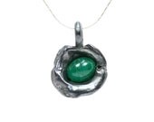 Black Silver Emerald Chalice Necklace - Smaragdkelch