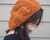 Rust laced slouchy beret READY TO SHIP