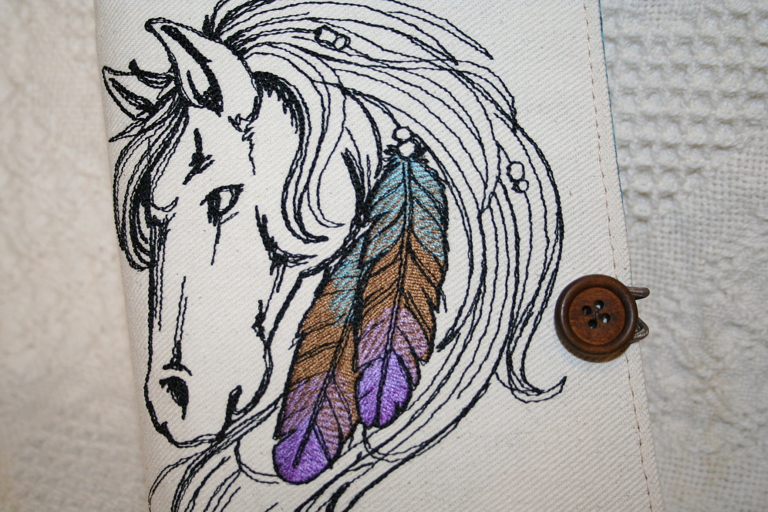 Horse Embroidered Book Cover