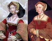 Tudor Doll, Queen Jane Seymour 12th scale dollhouse doll MADE TO ORDER 8-10 weeks