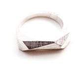 Silver Faceted Bar Ring