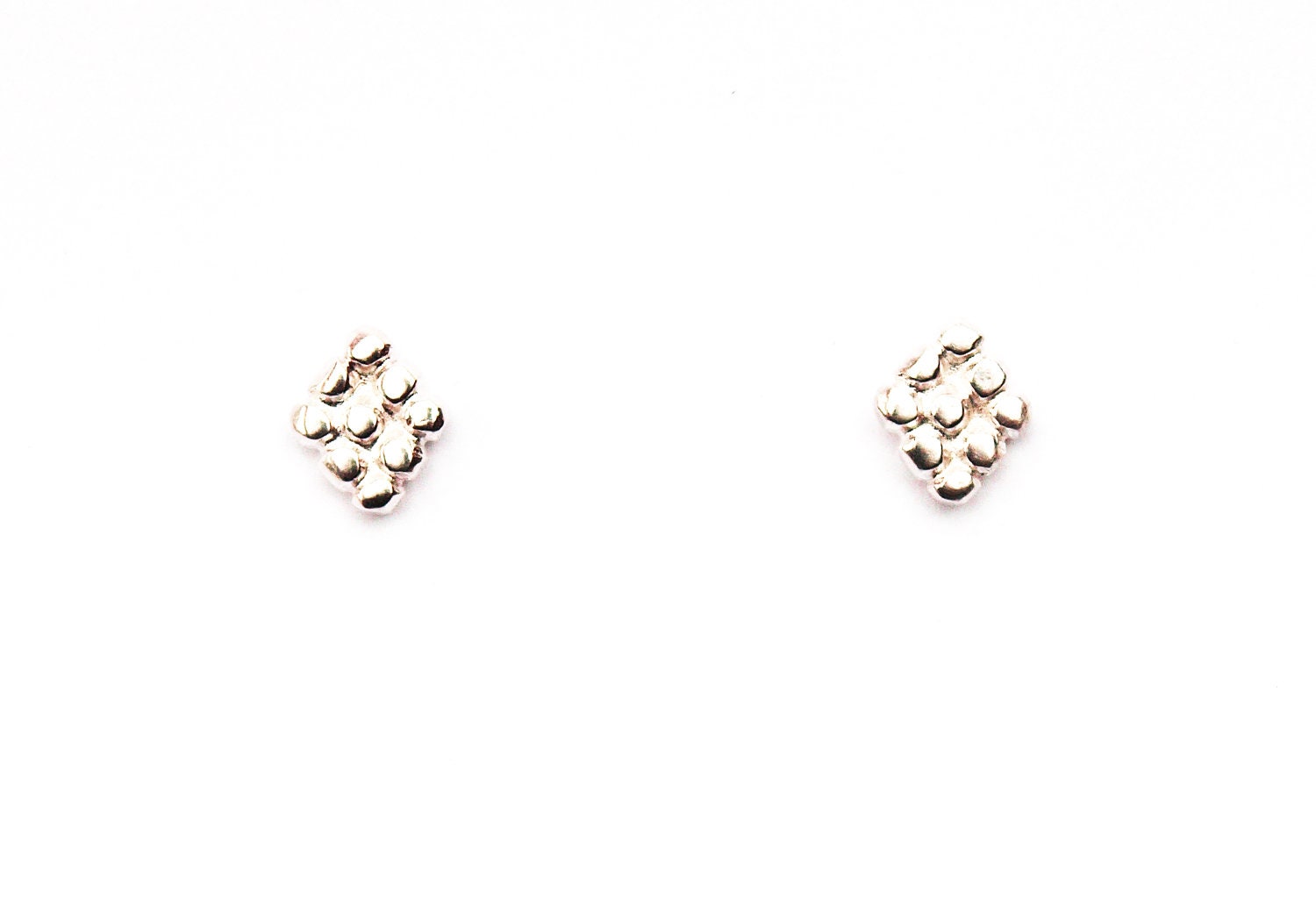 Silver Diamond Cluster Studs