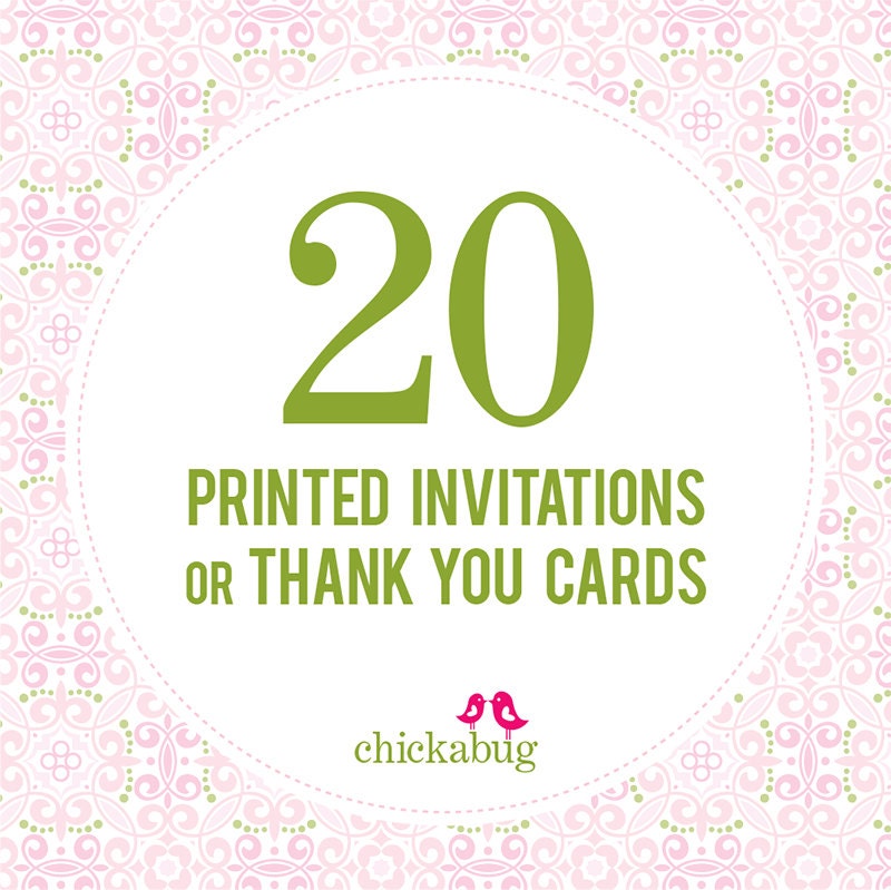 20 printed invitations or thank you cards Il_170x135