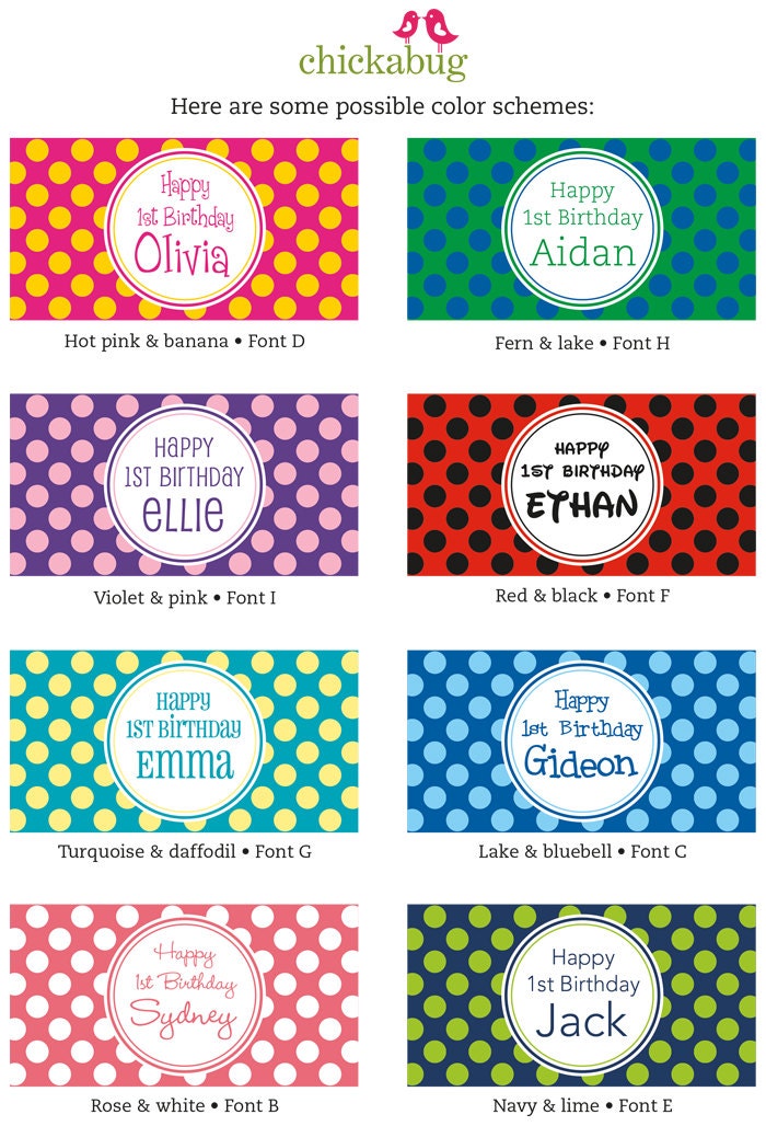 Design it yourself - Polka dots - Water bottle labels - Choose your own font and colors - Set of 15