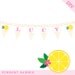 Pink Lemonade party - Personalized DIY printable pennant banner