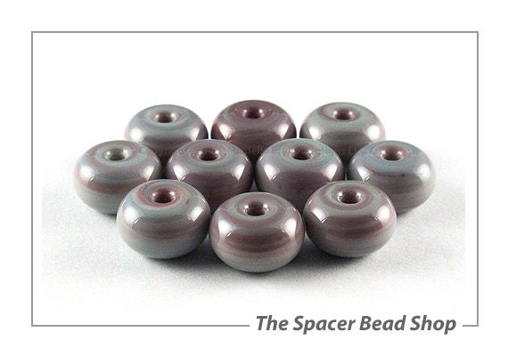 Handmade Lamp Work Beads Spacers Glass Red Copper Green 8mm Small Rondelle Donut SRA - The Spacer Bead Shop