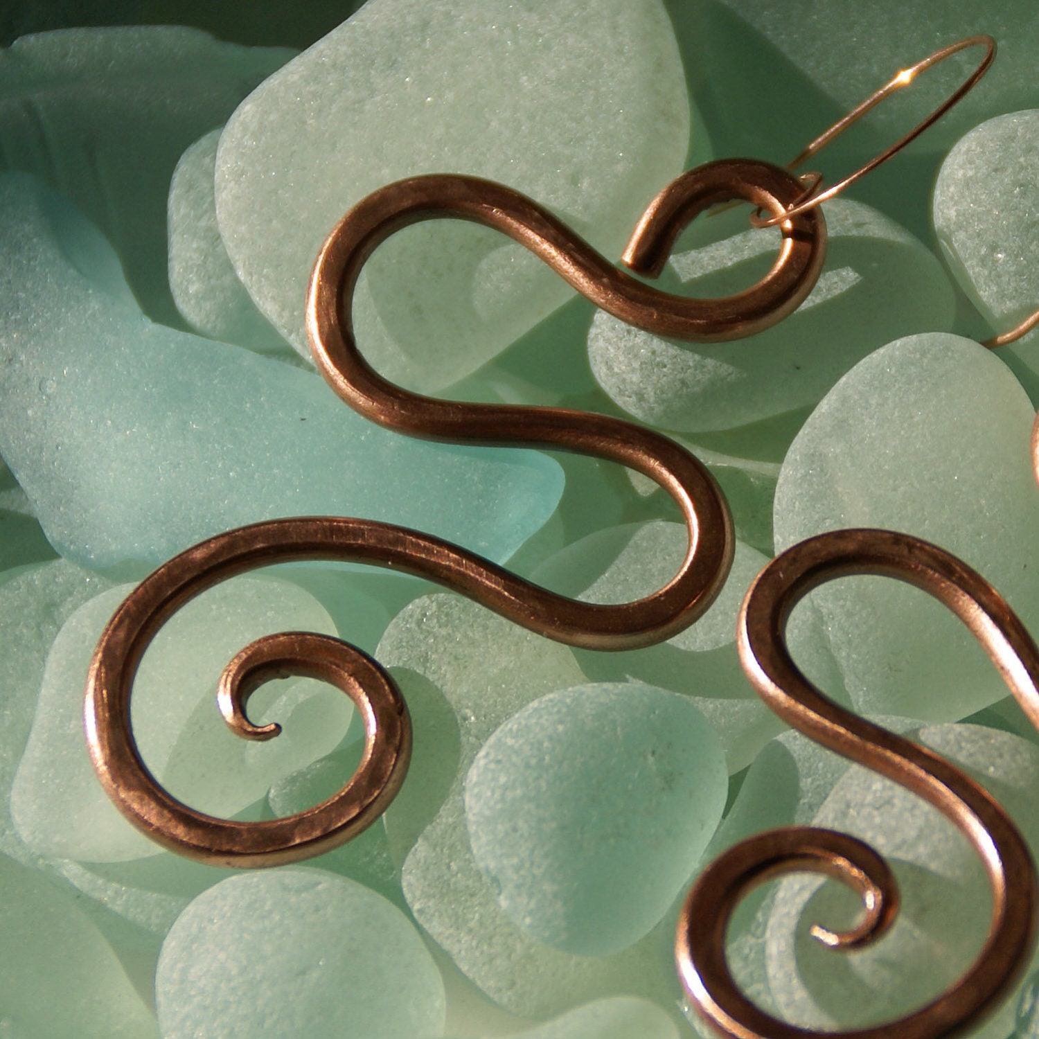 Copper Serpentine Earrings