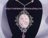 Cherry Blossom Drops Cameo Necklace Set