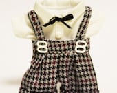 Little Gentlemen - Set of Checker Pattern Overalls for BJD Dolls Lati Yellow, PukiFee, Dollk C00060A