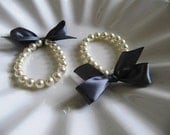 Little Girl Pearl Bracelets SET of 2   for flower girls, toddler birthday, or babies photo prop