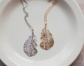 Gold or Silver Feather Layering Necklace