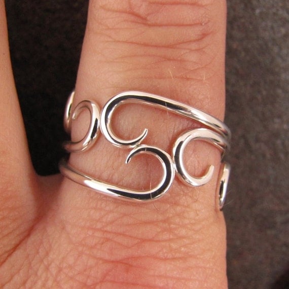 Curvy Silver Stacking Rings Set