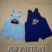 Instant Download Crochet Pattern - Baby Jeans, Romper, Overall with Appliques, Buttons at crotch for easy change (PDF70)