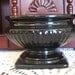 Large Vintage Ceramic Pottery Black Pedestal Footed Urn