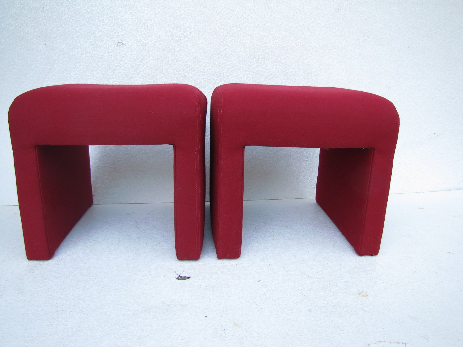 A Pair of Modern Ottoman Stools by Directional inc