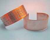 Copper Bandit- 1 inch copper cuff hand stamped and customized for you