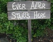 Triple Wood Board Wedding Sign Bridal Happily Ever After Starts Here Ceremony Reception