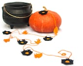 Halloween Garland -  Black and Orange Halloween Decor