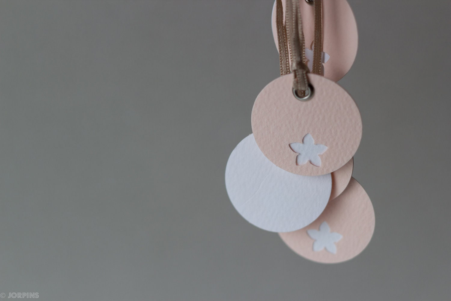 Sakura gift tags in pink and white - Set of 5