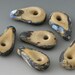Rustic Drops - (6) Handmade Lampwork Beads - Tumble Etched - Lichen, Black