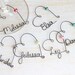 Personalized Wine Glass Charms (set of 7) Wedding Favor Wine Glass Charms, Custom Wine Glass Charms, Wedding Favor, Rustic Wedding Favor