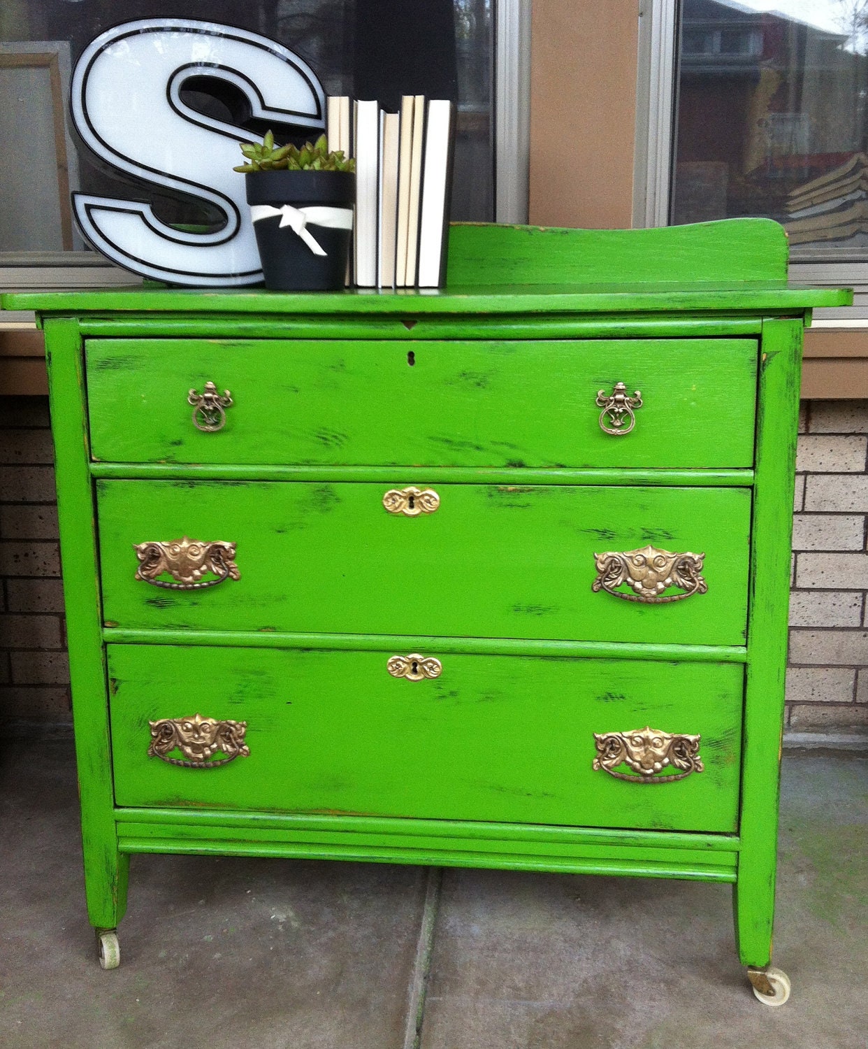 green dresser