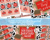 DIY Party Decorations Farm Barnyard Cow Print Birthday Printable COLLECTION from DoodleLulu by 2 june bugs Il_170x135