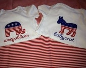republican or democrat party onesie 3m 6m 9m 12m 18m 24m