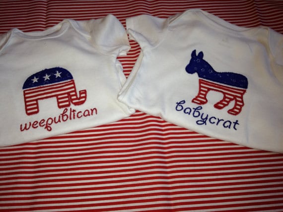 republican or democrat party onesie 3m 6m 9m 12m 18m 24m