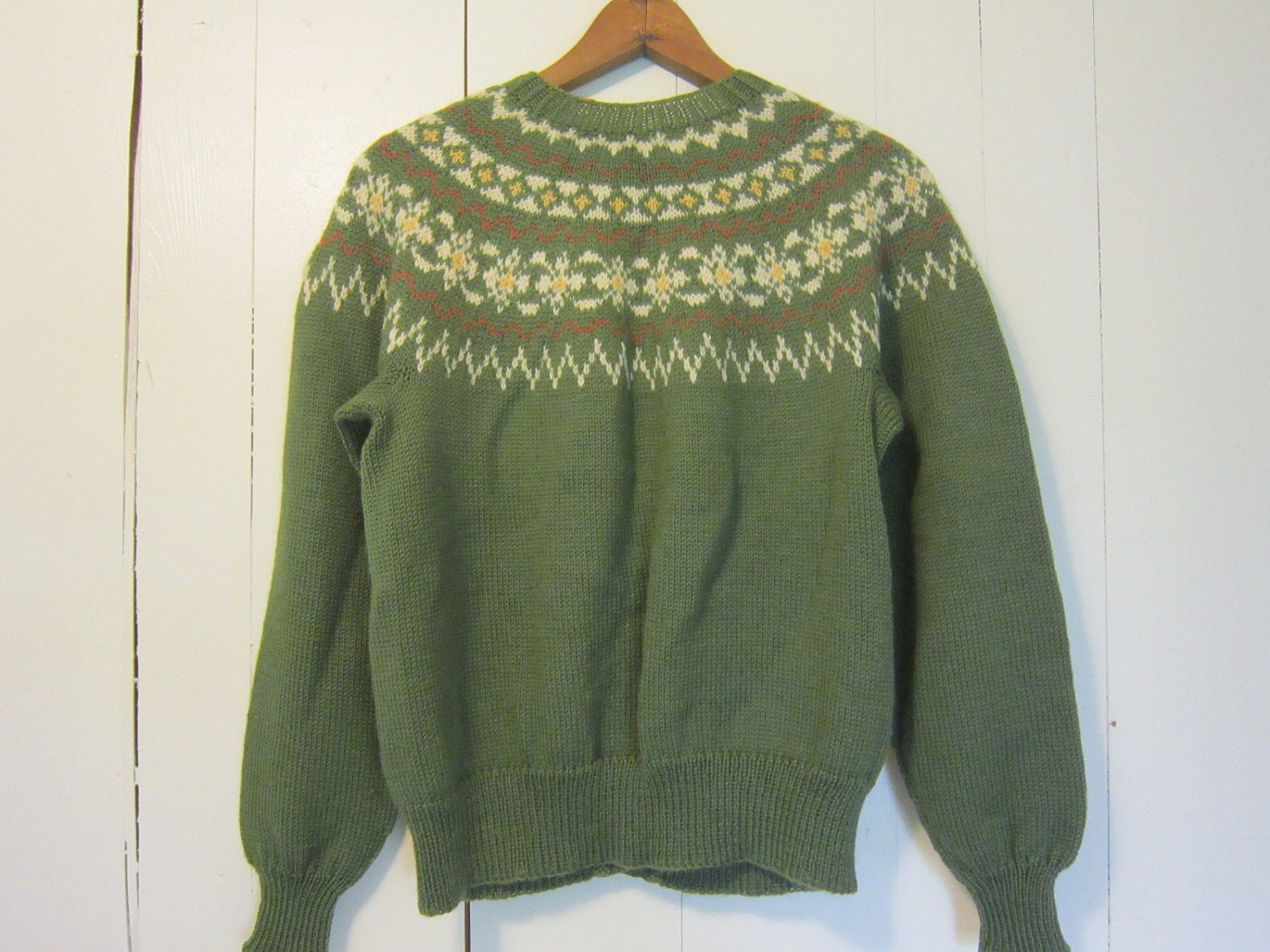 nordic fair isle sweater cardigan avacado green