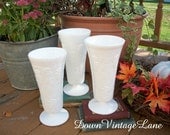 Vintage GRAPE VINE Milk Glass Vases Set of 3