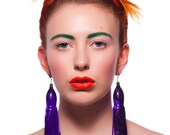 Giant Squid Tassel Earrings - purple/black