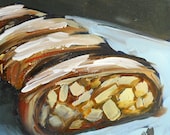 crisp apple strudel original oil painting by moulton dessert holiday prattcreekart 6 x 6 inch