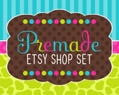 Stripes and Giraffe Print- Premade Etsy Set Il_170x135