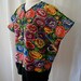 Wonderful vintage Mexican huipil hand loomed top with bright floral pattern - size XXL
