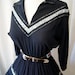 Rockin 1950's black cotton squaw patio dress with silver ribbon trim vlv rockabilly ranch - size Medium to Large