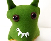 Smirk- Goofy Green Plush Monster Alien