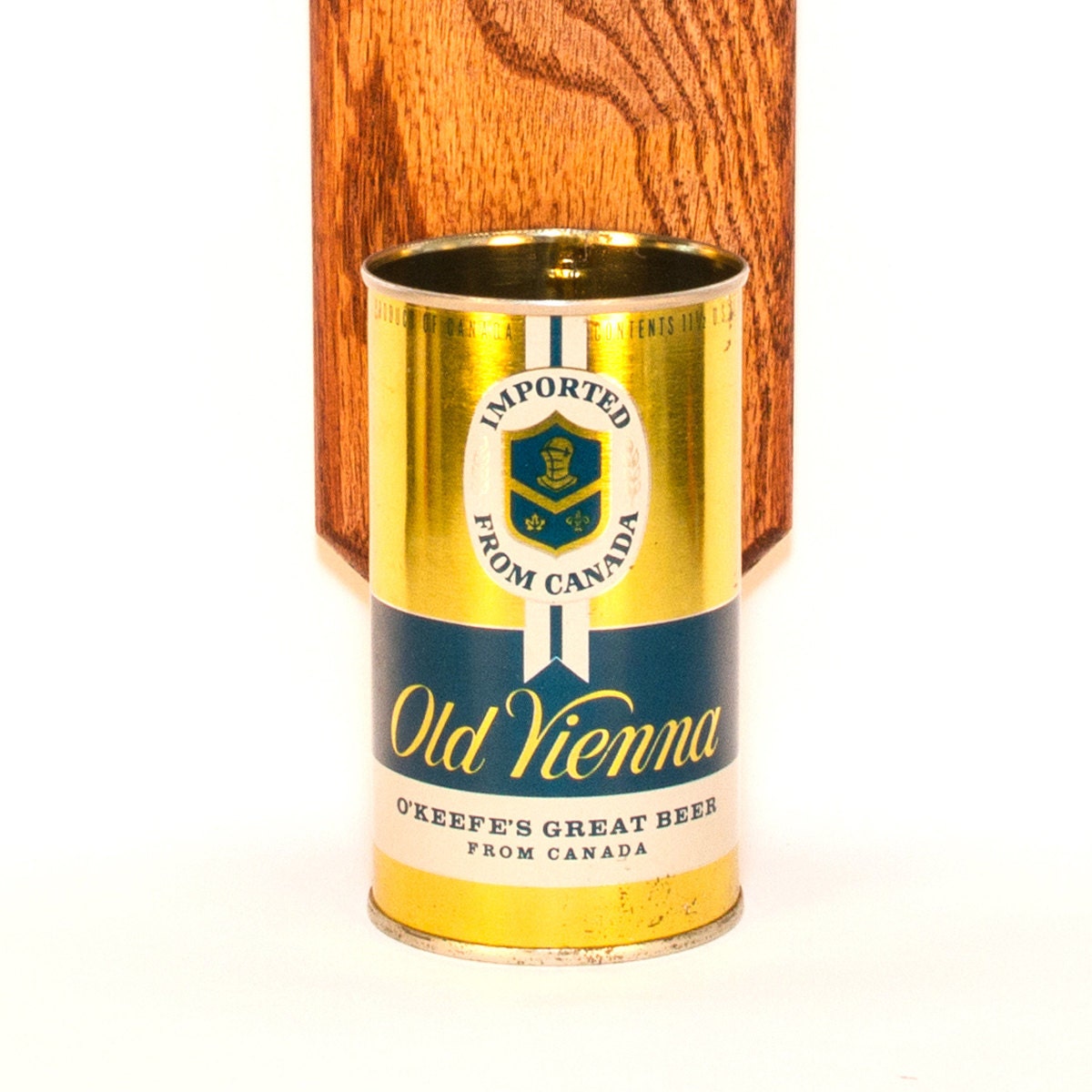 Vienna Wall Mounted Bottle Opener with Vintage Canada Beer Can Cap Catcher - Gift for Guys