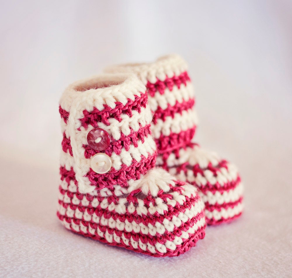 Crochet Baby Booties - Baby Ankle Boots ready to wear (0-3 months)